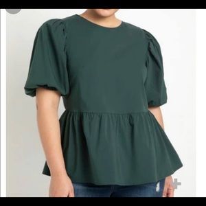 Eloquii Puff sleeve peplum top